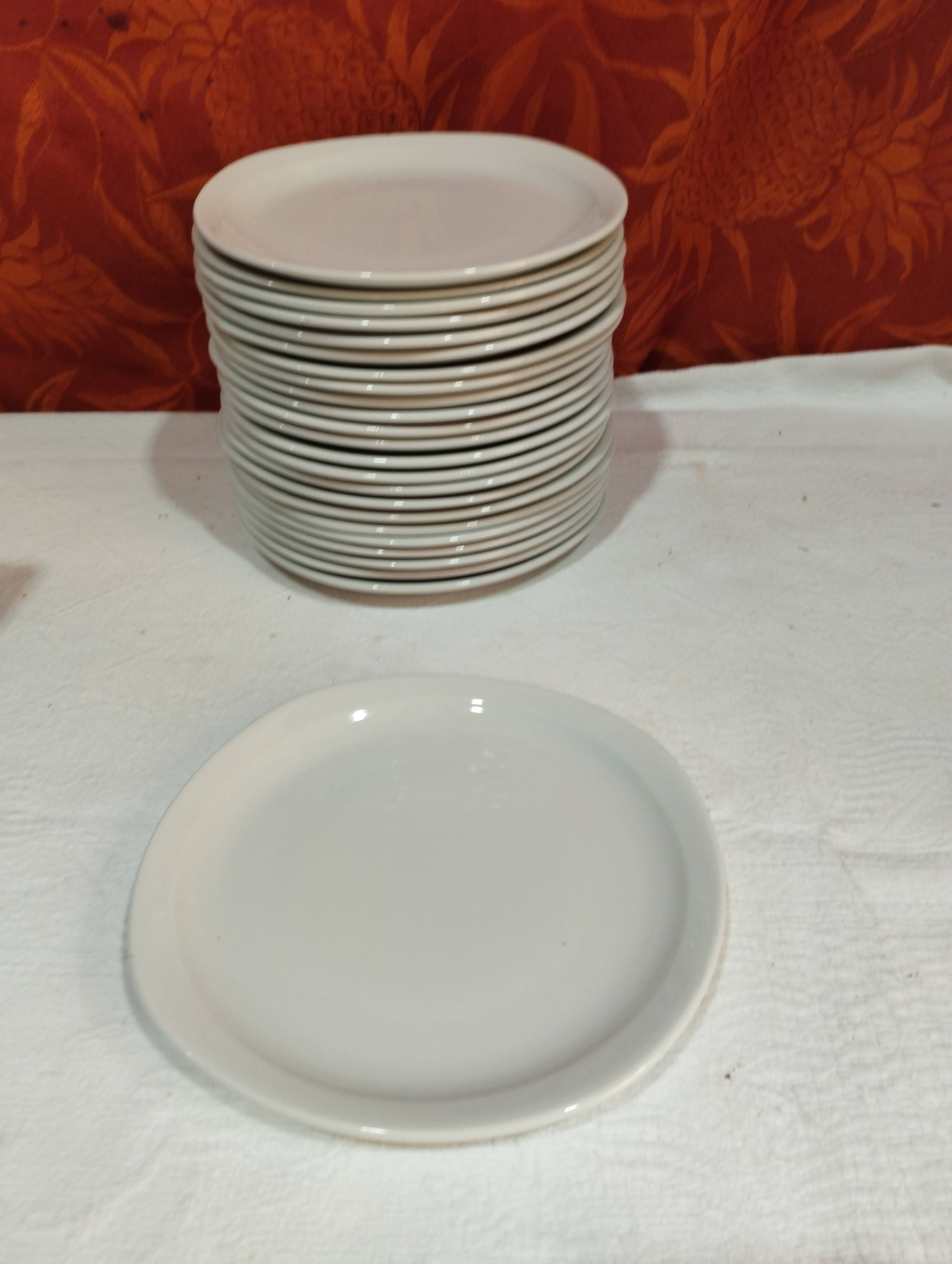 12 Oslo white porcelain dessert plates from Sarreguemines
