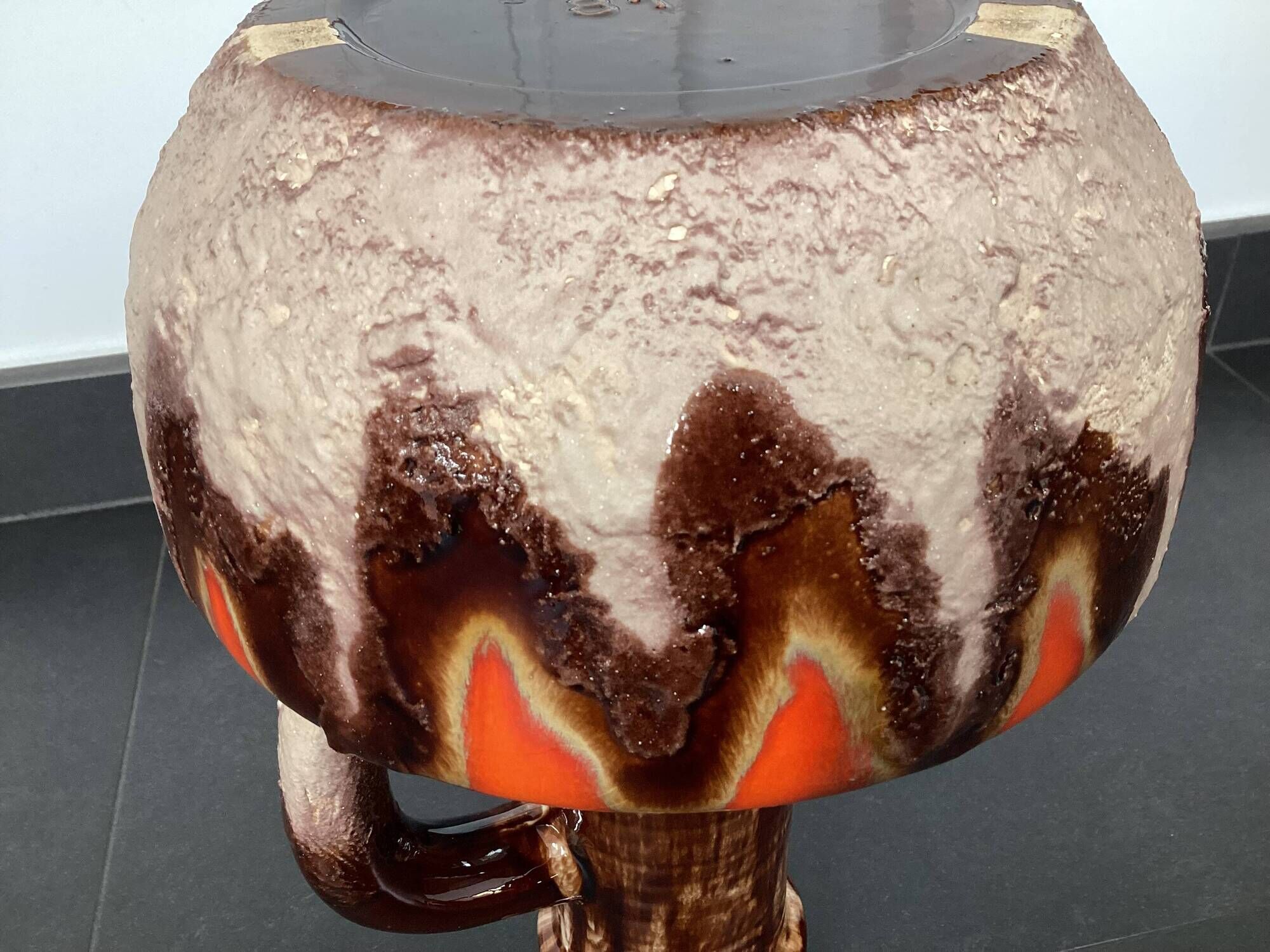 Baudin flamed ceramic pitcher-vase, 1970s