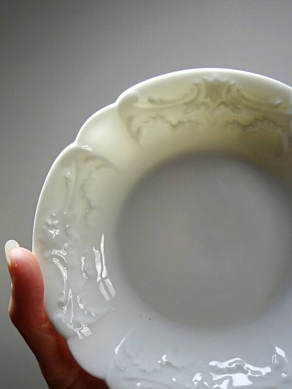 Service à dessert Limoges L&Cie Lafarge en porcelaine blanche 12 pièces, années 60-70