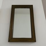 Antique french brass bistro mirror