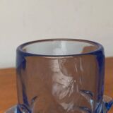 Blue glass vase model 20064 in Mid-Century style by Vladislav Urban for Hermanova Hut, 1960s.