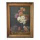 Oil on canvas "Flowers and jewelry box" signed Ombry XIXth