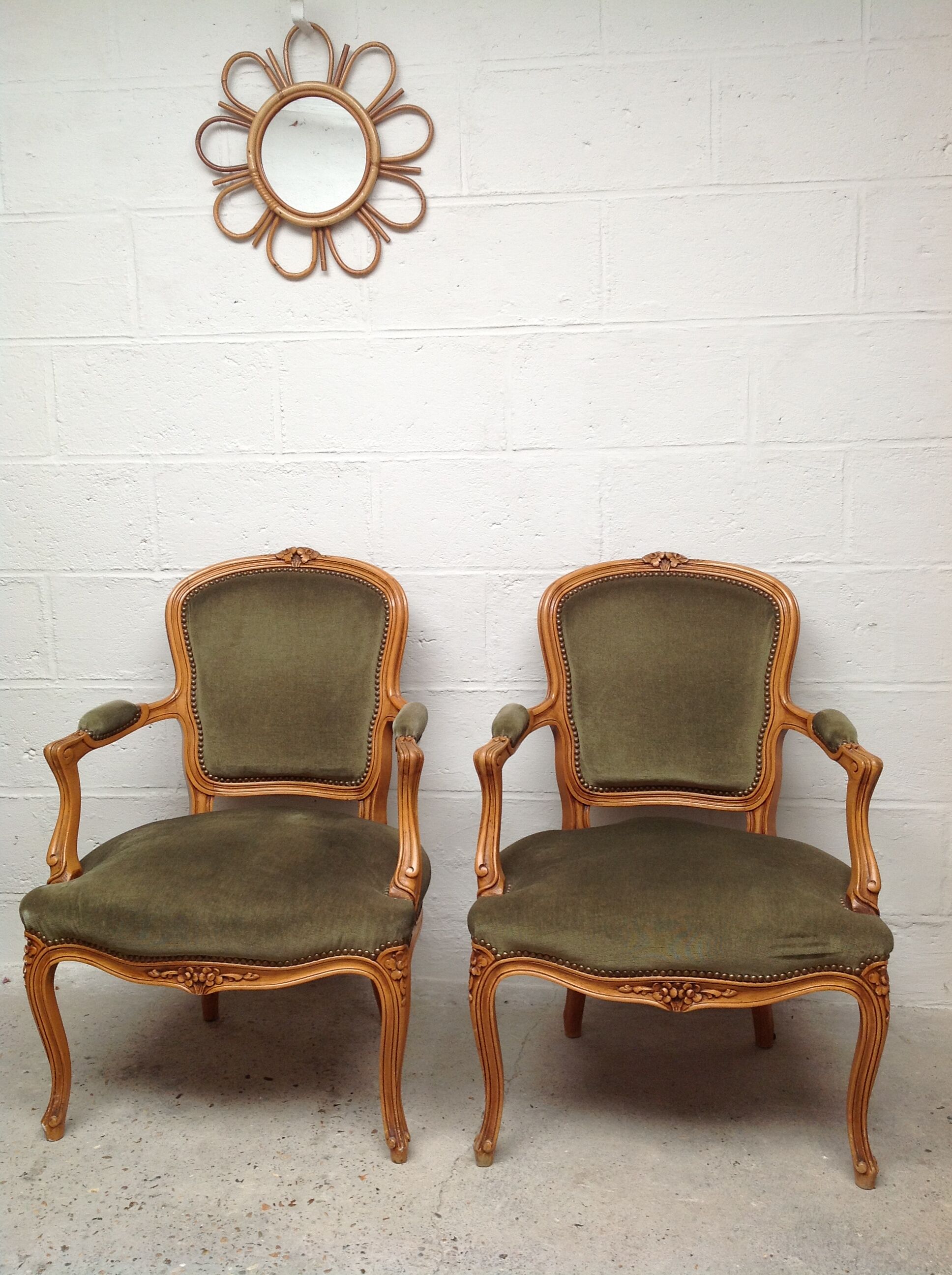 Pair of Louis XV convertible armchairs