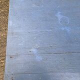 Reconstruction period oak table with 1 drawer painted blue.
