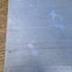 Reconstruction period oak table with 1 drawer painted blue.