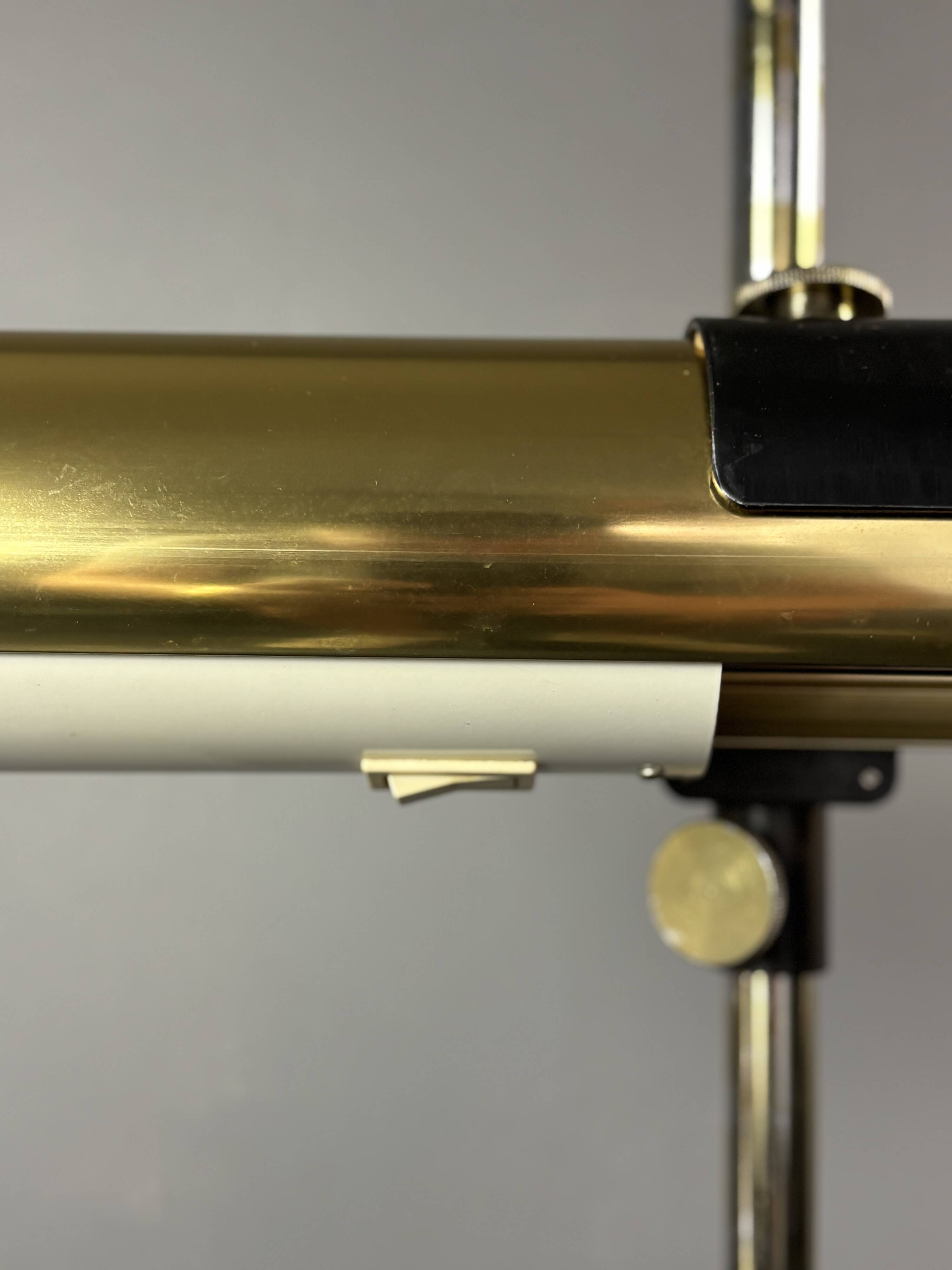 XL brass desk lamp by Göran Pehrson for Ateljé Lyktan, model Kanon, 1978