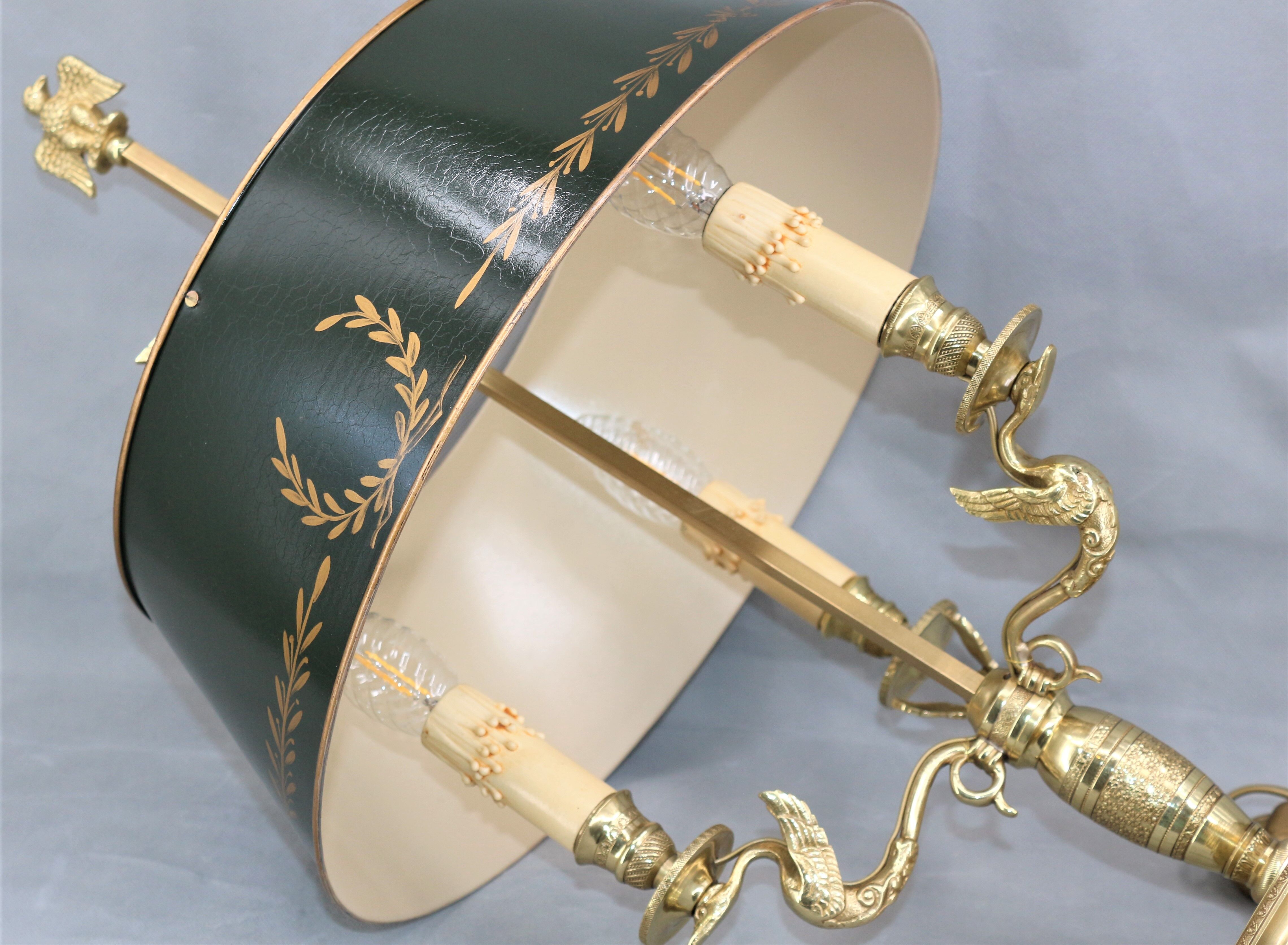 Empire style solid bronze hot water bottle lamp