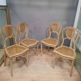 Set of 4 Napoleon III caned chairs