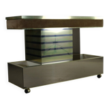 Seventies design bar cabinet by Harvey Guzzini for Stilglass Donati