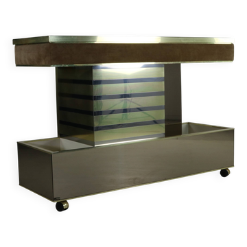 Buffet de bar design des années 70 par Harvey Guzzini pour Stilglass Donati