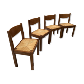 4 mulched and vintage elm chairs