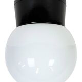 Vintage Brown Bakelite Wall or Ceiling Light with Milk Glass, 1960s