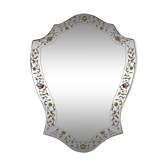 Venetian-style mirror decorated with flowers - 1950s 49x66cm