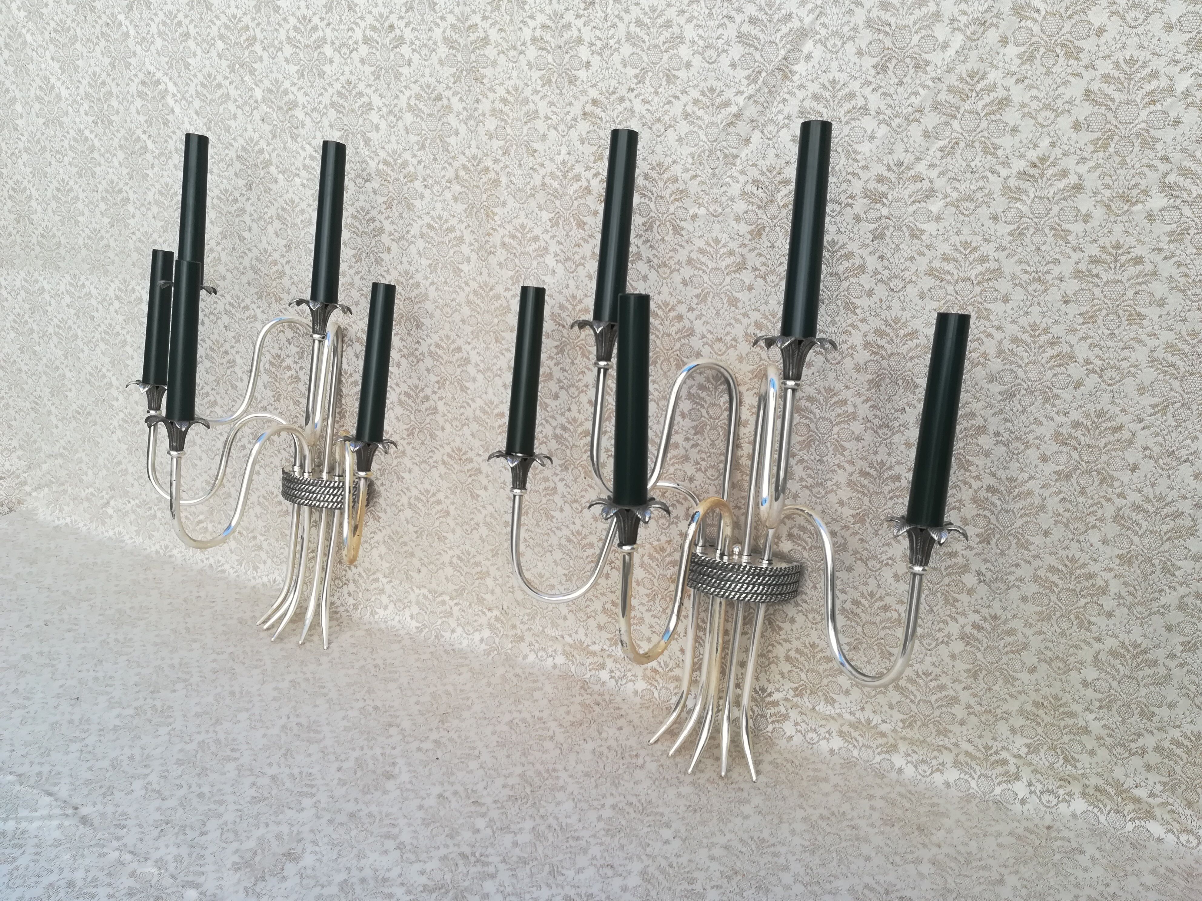 Silver bronze wall lights