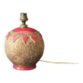 Art Deco ceramic table lamp base with red patterns, 1920s/30s.