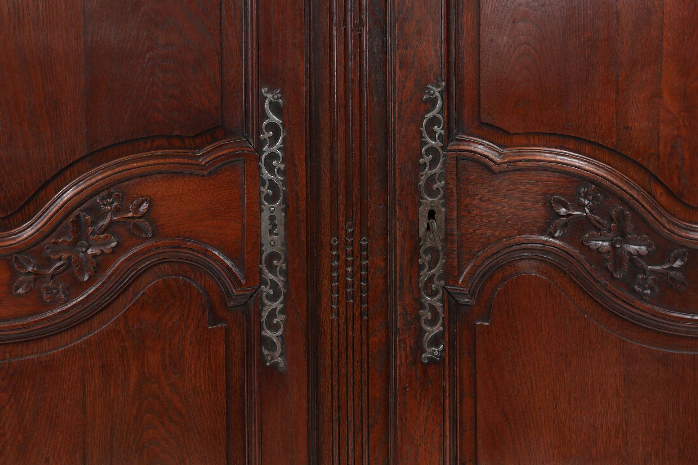 Large Louis XVI French Carved Bridal Wardrobe, ca. 1850