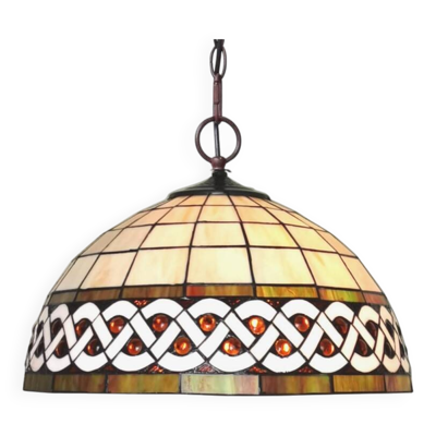 Lampe à suspension Tiffany blanche