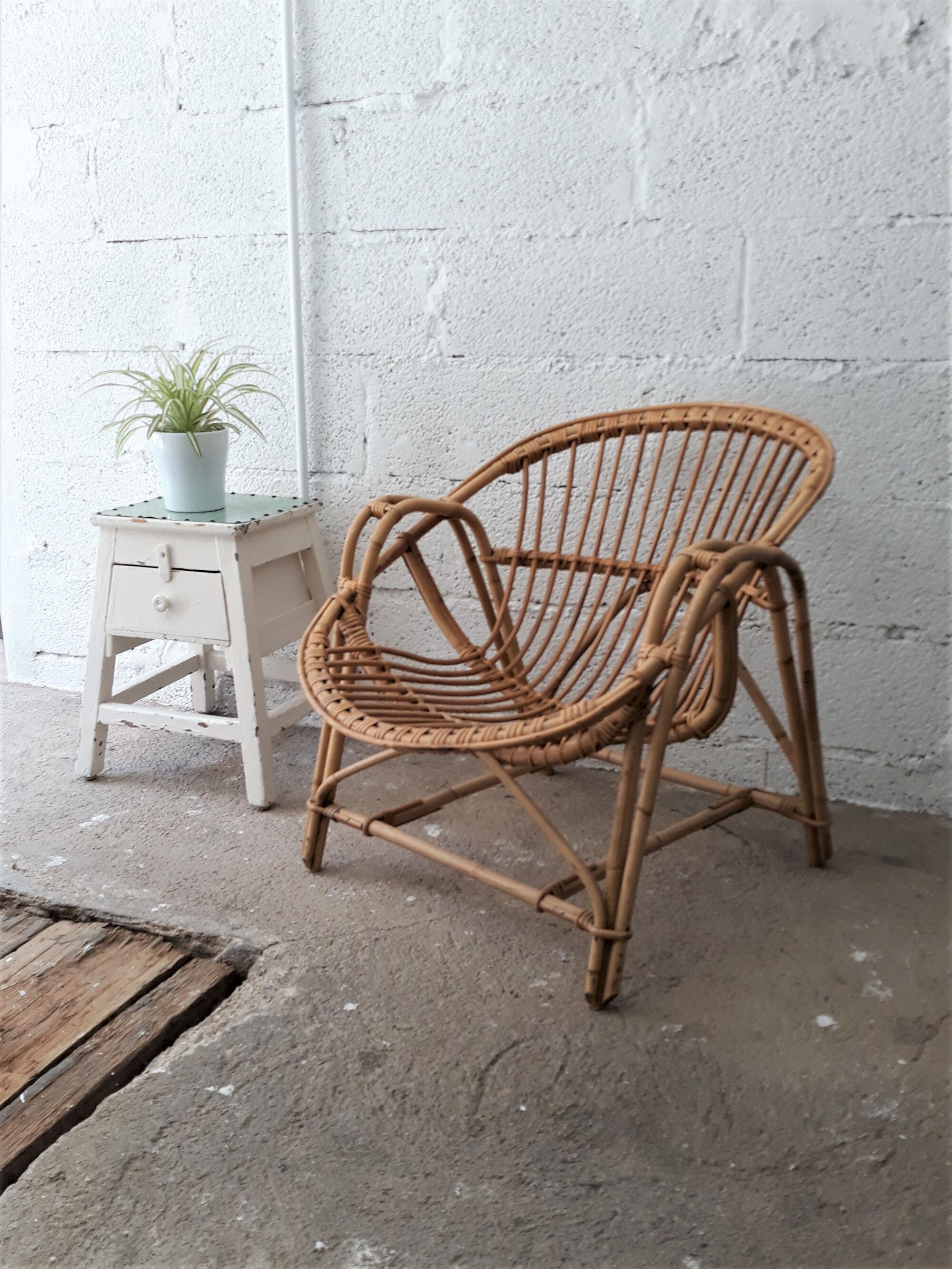 Pair of Shell-shaped Rotin chairs