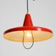 Mid-Century Modern red aluminum pendant lamp, height adjustable, Italy