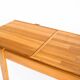 Extendable table and 4 chairs set with a rationalist design in solid elm wood. France, 70's