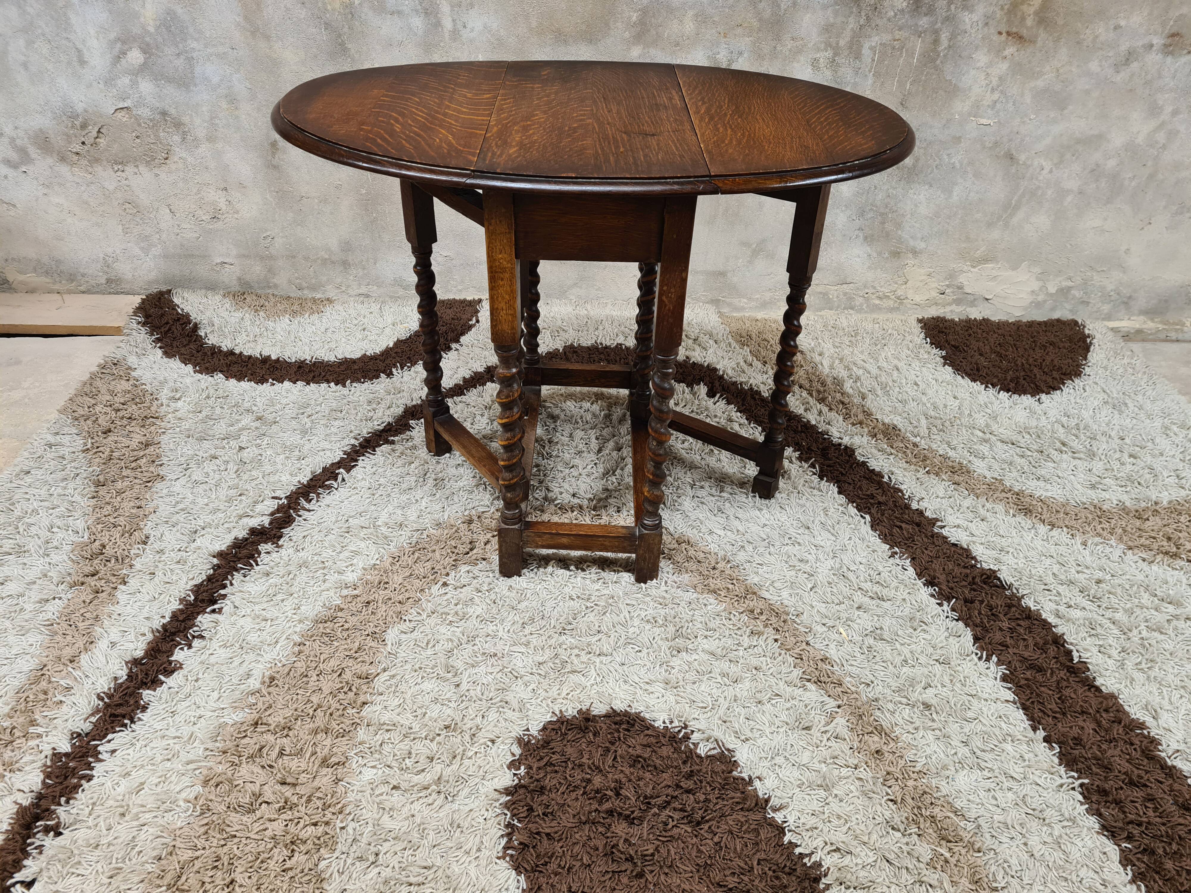 Table Gateleg Solid Oak 1900, England