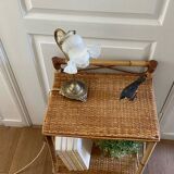 Vintage rattan bedside table 1960
