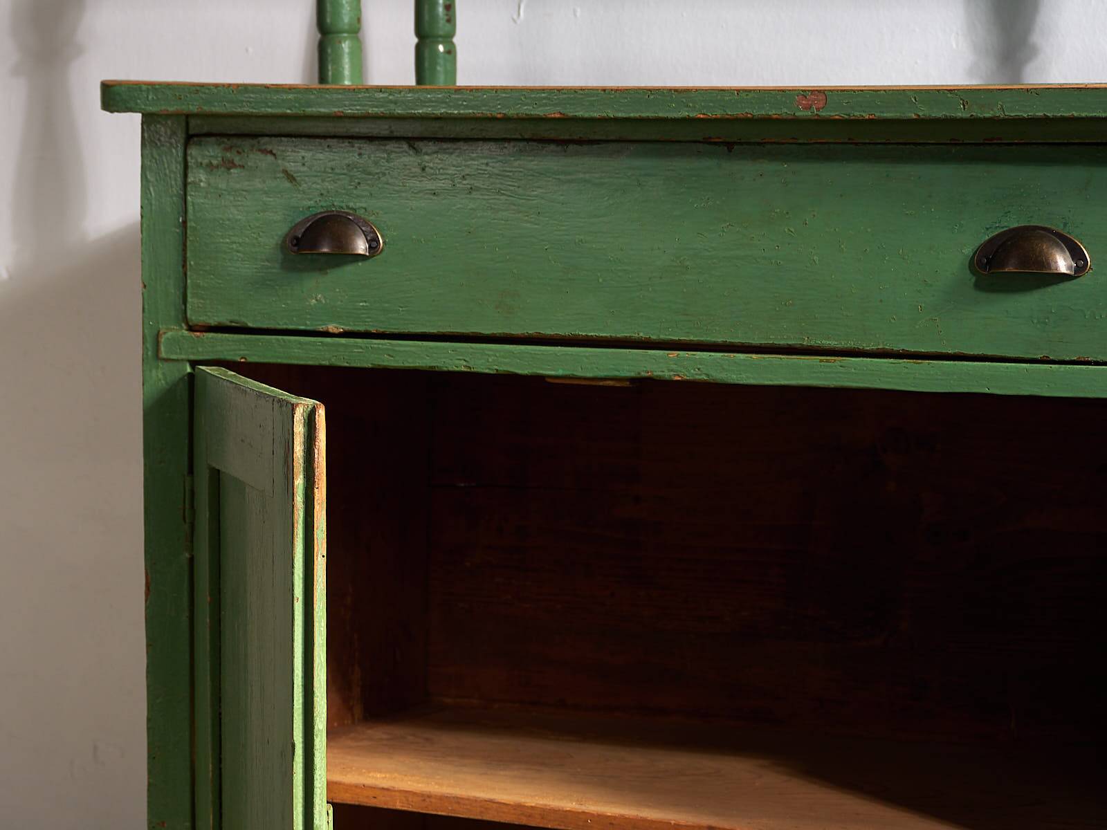 Antique emerald green kitchen cabinet (circa 1920)