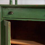 Ancien meuble de cuisine vert émeraude (vers 1920)