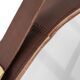 Handmade J. Adnet style mirror in brown vegetable-tanned leather, ø 70 cm