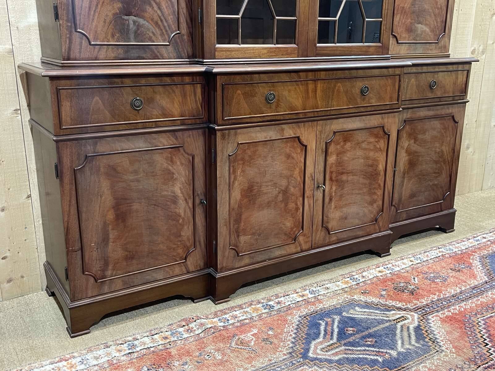 English mahogany secretary bookcase from the 1970s