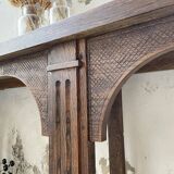 Oak console with white marble top 1970
