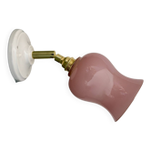 Applique tulipe vintage en opaline rose