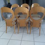 Suite of 6 chairs Bistrot Baumann Model Seagull 1987