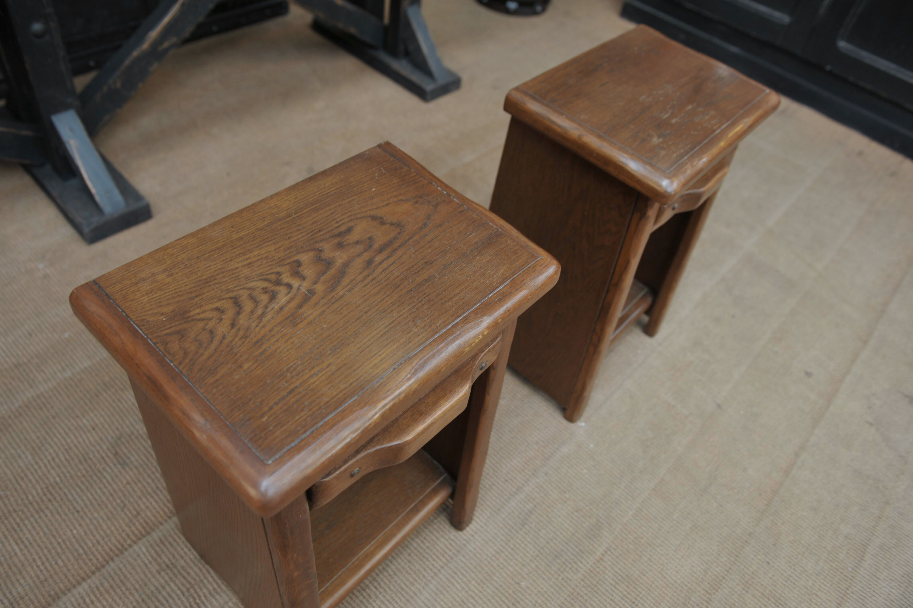 Pair of oak bedsides 1970