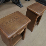 Pair of oak bedsides 1970