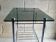 Table d'appoint pieds strings et plateau en verre fumé 1960