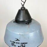 Industrial Grey Enamel and Cast Iron Pendant Light, 1960s