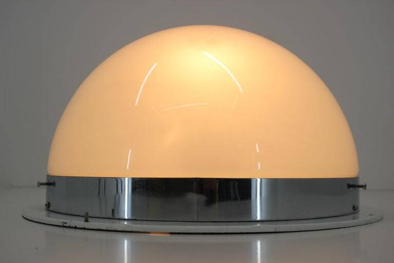 Big Bauhaus Chrome Ceiling Light, 1940s / Zukov