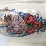 Earthenware tureen from sarreguemines obernai model illustrated by henri loux