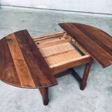 Popular Work Oak Extendable Dining Table, France, 1930s