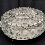 Round ceiling light or wall light in molded glass