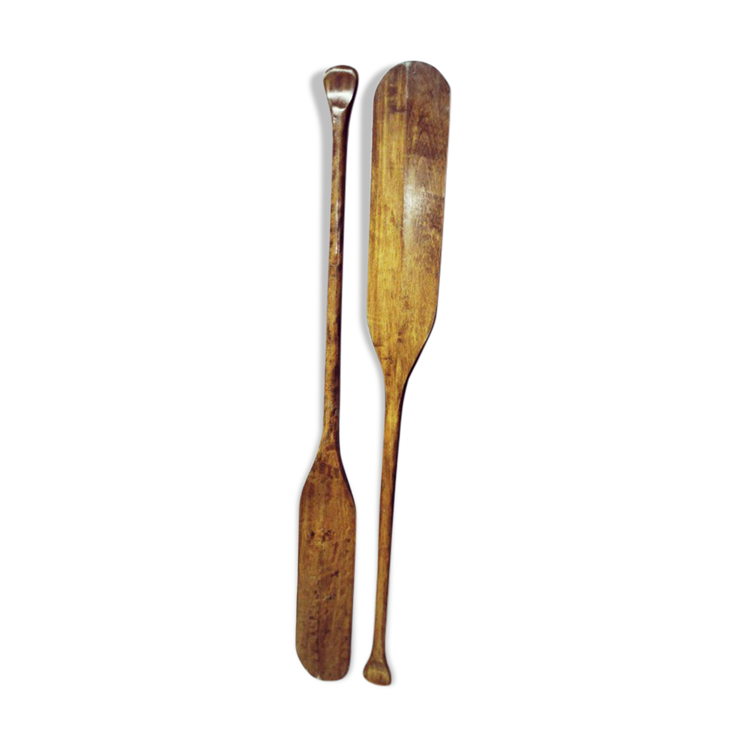 Pair of old wooden oars