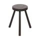 Vintage Rustic Three-Legged Stool, Solid Stained Wood, 45 cm