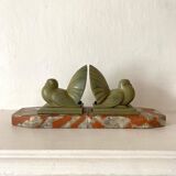 Paire de serre-livres Art déco pigeons