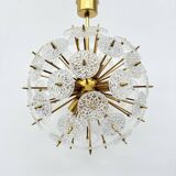 Val Saint Lambert crystal sputnik gold chandelier , 1960’s