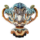 Vase Jardiniere Glass Planter from 1900 Antique Majolica Onnaing Barbonite Collection