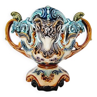 Vase jardinière en verre de 1900