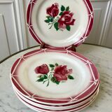 set of 6 dessert plates Digoin Sarreguemines model Cibon years 30-40