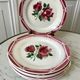 set of 6 dessert plates Digoin Sarreguemines model Cibon years 30-40