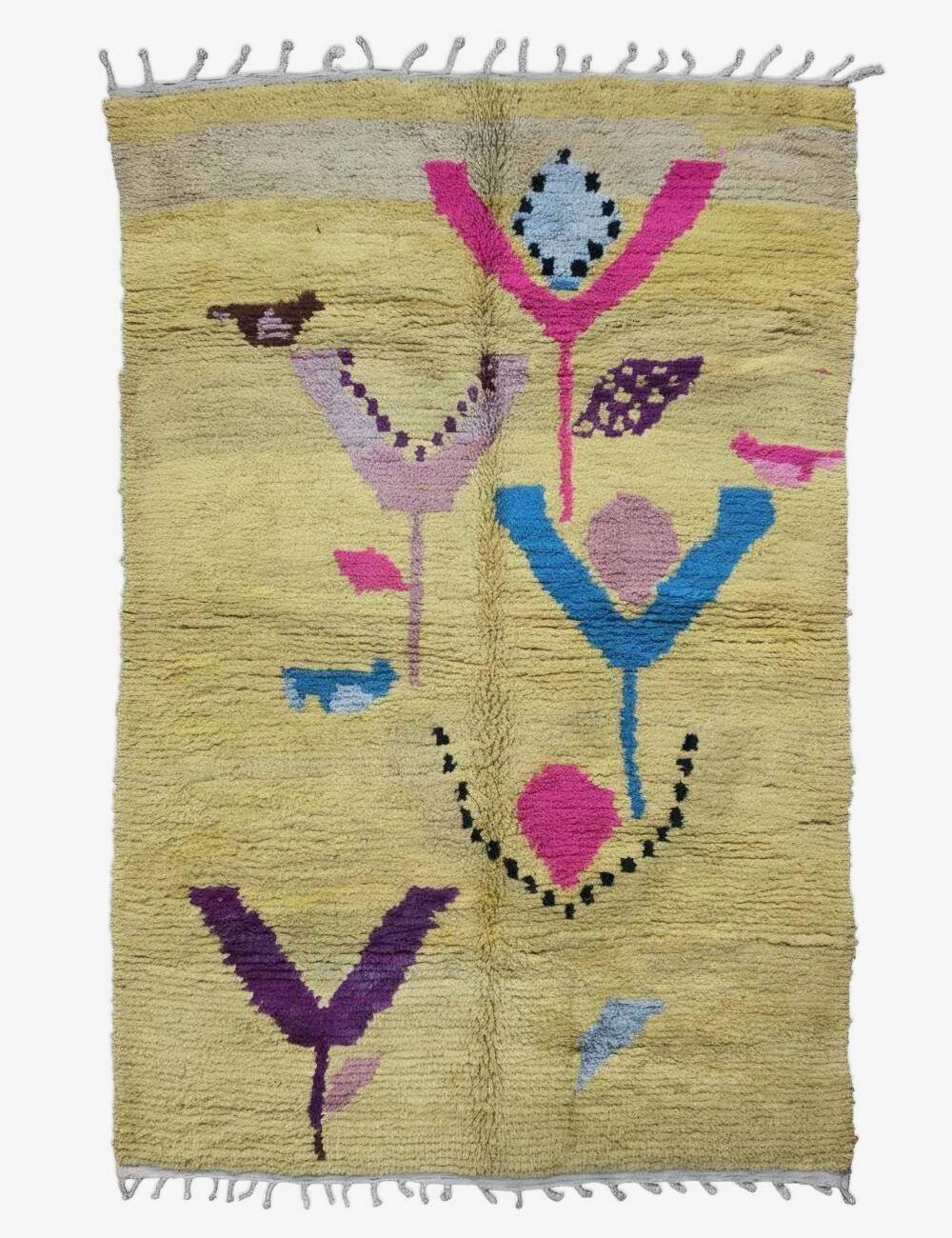 Tapis Jaune Contemporain - 306 x 206 cm